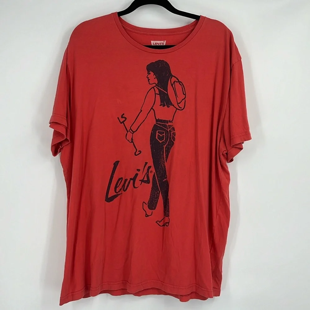 Levi’s Men’s Coral Short Sleeve Pin Up T Shirt